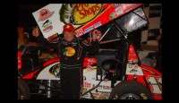Kinser Wins the Opening World of Outlaws Feature for 2011 Steve Kinser kicked off the 2011 World of Outlaws season in a familiar place, victory lane. Kinser won Friday night's feature at Volusia Speedway Park in Barberville, Florida. Sammy Swindell, Joey Saldana, Tim Shaffer, and Paul McMahan rounded out the top five.