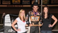 Clauson is Fast on The Draw at the “Duel in Dodge City” Bryan Clauson took the lead on lap 12 of the 30 lap USAC National Midget feature and went on to take the checkers in the “Duel in Dodge City” at Dodge City Raceway Park Friday night.