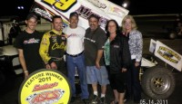 Outrunning the rain in Coos Bay, Oregon Travis Rilat led all 30 laps to claim his third career Speedweek triumph in round four of the 2012 ASCS Northwest Speedweek.