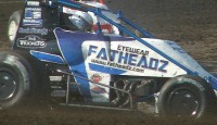 Hunter Schuerenberg won the next to last feature during Indiana Sprint Week with the AMSOIL USAC National Sprint Car Series Friday at Bloomington Speedway. 