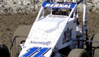 Hollister's Ryan Bernal continued his winning ways last Saturday night by scoring the 30-lap feature at Hanford's Giant Chevrolet Kings Speedway.
