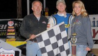Brett Anderson won the Charlene Meents Memorial and Brad Loyet finished 13th driving with a flat tire to take his second straight championship Saturday in the POWRi Lucas Oil National Midget Series at Belle-Clair Speedway.