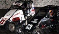 Brady Bacon won the opening night of the POWRi Midget Stampede feature Friday at Cowtown Speedway.  Casey Shuman, Rico Abreu, Tyler Courtney, and Danny Stratton rounded out the top five. 
