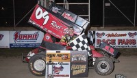 Mintz gets last corner, last lap pass for 1st All Star win at Attica In one of the most exciting finishes in
the history of Attica Raceway Park, Craig Mintz passed Stevie Smith coming
down to the checkered to record his first ever University of Northwestern
Ohio All Star Circuit of Champions victory Saturday for the second night of
the HD Supply Spring Nationals.