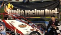 Alfrey Wins at Columbs Toby Alfrey won the USAC Ignite Midget Car feature Saturday night at Columbus Motor Speedway.