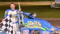 Dave Darland won a thrilling King of Indiana Sprint Series feature Friday night at Gas City I-69 Speedway.  Jerry Coons, Jr, Bobby East, Tracy Hines, and Coleman Gulick rounded out the top five. 
