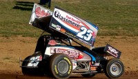 Jack Sodeman Jr. took the lead from polesitter Brent Matus and drove away with a dominant feature win in the Ti22 Sprints Friday night at Lernerville Speedway.  