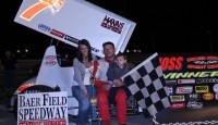Swanson Wins at Angola Joe Swanson won the Hoosier Outlaw Sprint Series feature Sunday night at Angola Motorsport Speedway. Chris Neuenschwander and Bill Tyler followed Swanson over the finish line.