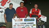 Jamie Passmore took another step towards his fourth OCRS championship when he led wire-wire in tonight’s A Feature besting 2012 OCRS “Rookie of the Year” points leader Alex Sewell while not one, but two potential top five finishers were waved off as their cars were found to be to light at the scales.