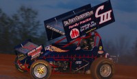 Rod George took his second checkered flag of the weekend when he romped to the Luxaire Heating & Cooling Sprint Car win at Mercer Raceway Park.