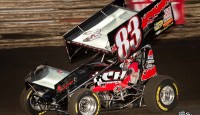 Tim Shaffer, fresh
off his University of Northwestern Ohio All Star Circuit of Champions Great
Plains Regional Championship, held off season-long challenger Dale Blaney
to earn his 50th career series win at the Butler Battlegrounds Speedway
Saturday night.