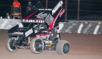 Tommy Tarlton won the Civil War / Rebel Sprint Car Series feature Saturday night at Kings Speedway. Dominic Scelzi, Willie Croft, Andy Gregg, and Peter Murphy rounded out the top five. 