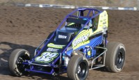  Chase Stockon won the sprint car feature Friday night at Bloomington Speedway.