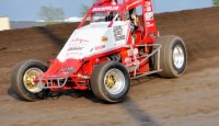 Boespflug parks the Hazen #57 in victory lane at Gas City...