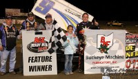 Waynesfield Goes to Wimmer The Engine Pro Sprints on Dirt Presented by ARP feature was picked up by Fairmount IN racer Brandon Wimmer who captured his first ever SOD feature win at Waynesfield Raceway Park in Waynesfield OH.