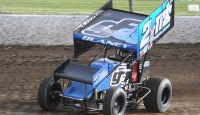 Dale Blaney always says he does not like leading early. But, when you know you have a good car and there’s $10,000 on the line….that can change a driver’s attitude.

 