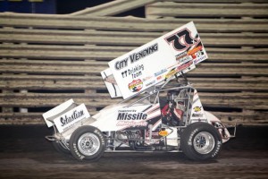 Wayne Johnson won the 360 sprint car feature at Knoxville Raceway in Knoxville, IA on May 12, 2012. - Mermaid Racing Photos