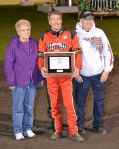 Long time midget and sprint car driver Ted Hines was the recipient of the 2012 Vince Osman Sportsmanship Award. - Bill Miller Photo