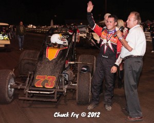 Ryan Bernal in victory lane. - Chuck Fry Photo