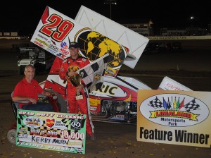 2012 Brad Doty Classic winner Kerry Madsen with Brad Doty. - T.J. Buffenbarger Photo