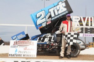 Dale Blaney in victory lane at Lernerville Speedway. - James McDonald / ApexOnephoto