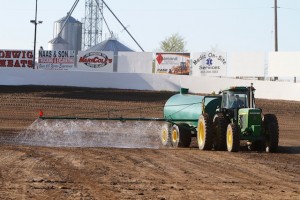 The track crew working on the track at Tri-State Speedway. - James McDonald / Apexonephoto