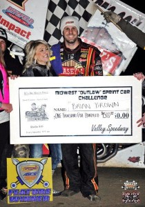 Brian in Victory Lane at Valley Speedway (Nicole Lee – High Fly’N Photo)