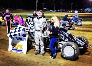 Jeff Bland, Jr. in victory lane at Lincoln Park Speedway. - Image courtesy of Jeff Bland, Jr.