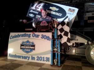 Tony Stewart in victory lane at Selinsgrove Speedway. - Image courtesy of ESS