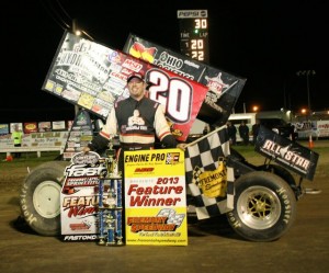 Greg Wilson. in victory lane at Fremont Speedway. - Image courtesy of Fremont Speedwya