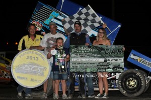 Lorne Wofford earned his third victory in as many starts with the Hose Advantage Store Southwest Region, taking the win at the Central Arizona Raceway on Saturday, May 18, 2013. (ASCS / Terry Shaw)