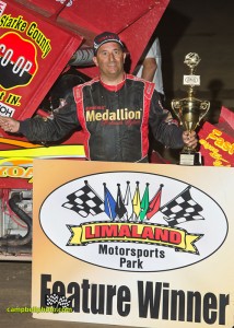 Randy Hannagan won the Sprint feature at Limaland Motorsports Park. Mike Campbell Photos www.campbellphoto.com