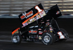Sammy Swindell sets quick time for the World of Outlaws at Knoxville Raceway on 11 May 2013. - Serena Dalhamer photo