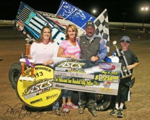 Lorne Wofford took his second win in as many races at the Tucson International Raceway on Saturday, May 4, 2013 with the Hose Advantage Store Southwest Region. (ASCS / Sha'na Megan Photo)