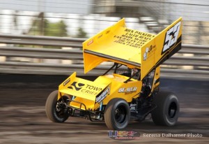 Joe Beaver set quick time in the 360 class at Knoxville Raceway on 22 June 2013 (Serena Dalhamer photo)