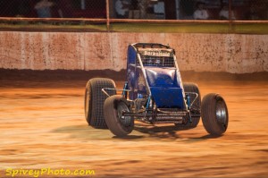 Koby Barksdale 'backs 'er in' at Brill Motor Speedway - Mike Spivey Photo