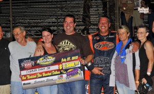 Charles Davis, Jr., won Saturday night's USAC Southwest Sprint Car feature to top off Canyon Speedway Park's Second Annual Summer Slam. (Patrick Shaw photo) 