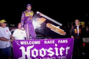 Brian Gingras made a career-first visit to the www.rockauto.com USCS victory lane at Watermelon Capital Speedway on Saturday night. (Chris Seelman photo)