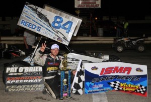 Mike Lichty in victory lane at Sandusky Speedway. - image courtesy of ISMA