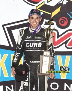Kyle Larson in victory lane at Knoxville Raceway. - Mike Campbell Photo