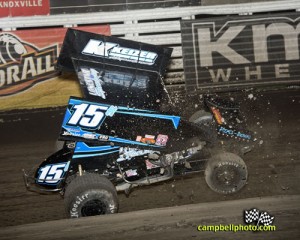 Sam Hafertepe, Jr. just before tipping over during the FVP Knoxville Nationals. - Mike Campbell / campbellphoto.com