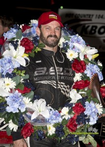 Jon Stanbrough in victory lane after winning the 2013 Ultimate Challenge. - Mike Campbell Photo