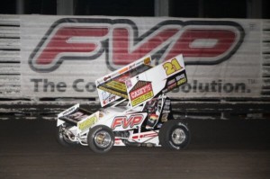 Brian Brown on his way to victory on Thursday night at Knoxville Raceway. - Serena Dalhamer Photo