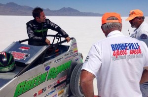 Damion Gardner talking with officials from Bonneville. - Image courtesy of Scott Daloisio