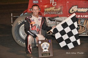Jerry Coons, Jr. in victory lane at Gas City I-69 Speedway. - Bill Weir Photo