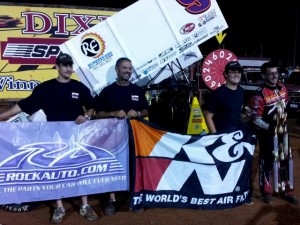  Derek Hagar made his 9th visit of the 2013 season to the www.rockauto.com USCS victory lane at Dixie Speedway on Saturday night. (USCS photo)