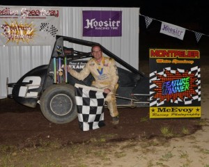 Tate Martz in victory lane at Montpelier Motor Speedway. - Bill Miller Photo