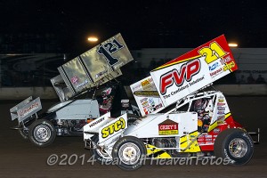 Brian races with Shane Golobic at Stockton (Steve Lafond – Tear-Off Heaven Fotos)