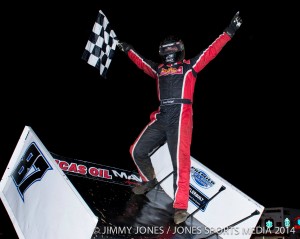 Aaron Reutzel earned his first Lucas Oil ASCS National Tour victory on Saturday, besting 42 other drivers at the I-30 Speedway in Little Rock, Ark. (ASCS / Jimmy Jones)