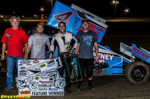 Shane Sellers wins his second career OCRS A-Feature. Mike Spivey Photo.